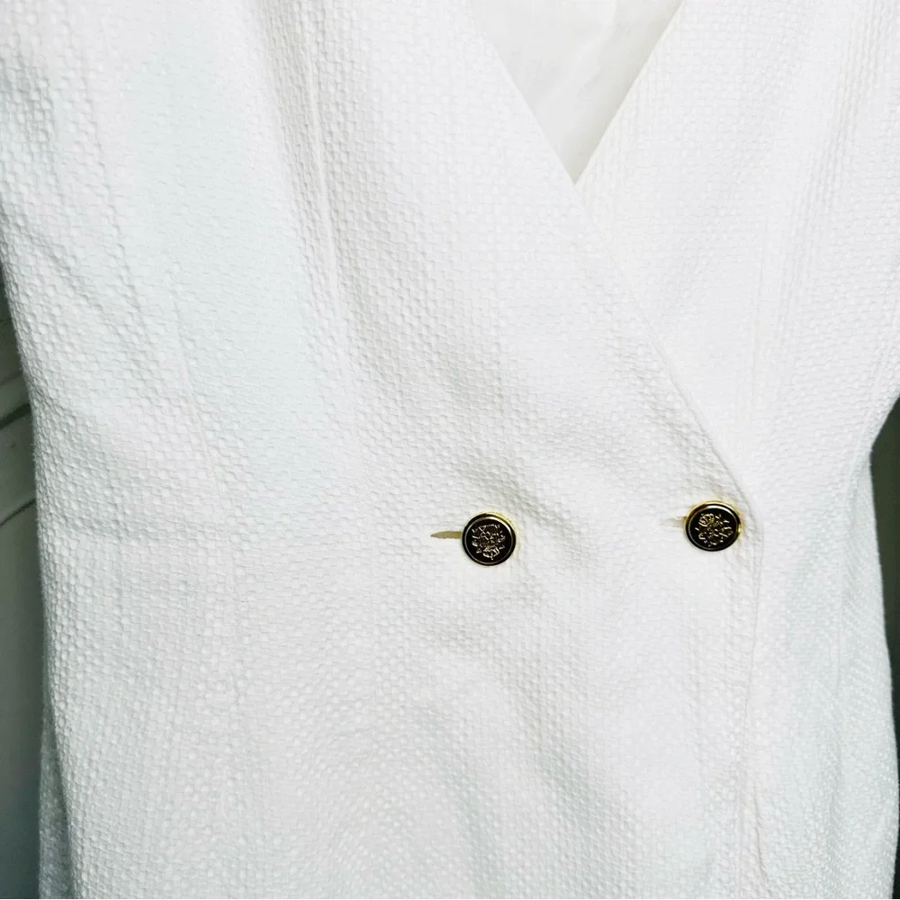 White Sleeveless Bow Mini Dress - Picture 12 of 15